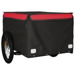 vidaXL Remorque de vélo noir et rouge 45 kg fer