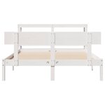 vidaXL Cadre de lit sans matelas blanc 135x190 cm bois de pin massif