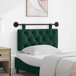 vidaXL Tête de lit suspendue Vert foncé Velours