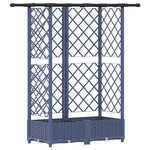 vidaXL Lit Élevé avec Treillis et Toit Gris 124 x 40 x 121 cm PP