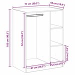 vidaXL Armoire Chêne noir 77 x 48 x 102 cm Bois d'ingénierie