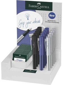 15 Stylo plume GRIP 2011  dans un présentoir  couleurs assorties FABER-CASTELL