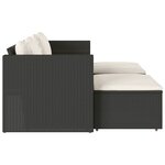vidaXL Salon de jardin 5 Pièces avec coussins noir résine tressée acacia