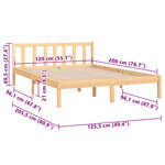 vidaXL Cadre de lit sans matelas bois massif 120x200 cm