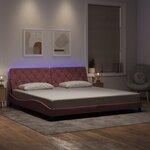 vidaXL Cadre de lit avec LED sans matelas rose 200x200 cm velours