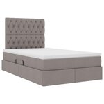 vidaXL Lit avec rangement et matelas Taupe 120 x 200 cm Polyester