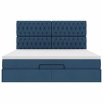 VidaXL Cadre de lit ottoman avec matelas bleu 180x200 cm tissu