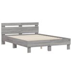 vidaXL Cadre de lit sans matelas sonoma gris 135x190 cm