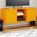 vidaXL Meuble TV jaune moutarde 100 5x39x60 5 cm acier