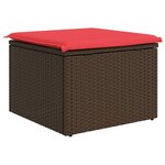 vidaXL Tabouret de jardin avec coussin Marron 55x55x37 cm Résine tressée