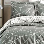 Parure de lit - housse de couette 220 x 240 + 2 taies d'oreiller 60 x 60 coton renforcé - Gris
