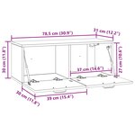 vidaXL Meuble TV mural Chêne fumé 78 5 x 31 x 30 cm Bois d'ingénierie