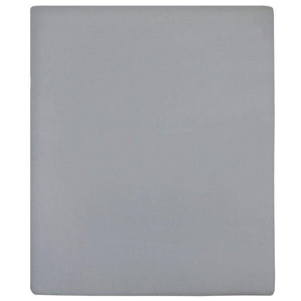 vidaXL Drap-housse Jersey Gris 180x200 cm Coton