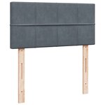 vidaXL Sommier à lattes de lit et matelas Gris foncé 90x190 cm Velours
