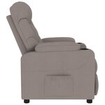 vidaXL Fauteuil de massage Taupe Tissu