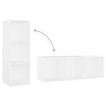 vidaXL Meubles TV 4 Pièces Blanc 107x35x37 cm Bois d'ingénierie