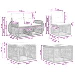 vidaXL Ensemble de canapé de jardin 10 Pièces Beige et blanc crème
