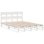 vidaXL Cadre de lit sans matelas blanc 140x190 cm bois de pin massif