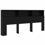 vidaXL Cabinet de Tête de Lit Chêne noir 220 x 19 x 101 5 cm