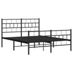 vidaXL Cadre de lit métal sans matelas avec pied de lit noir 120x190cm