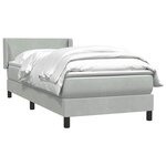 vidaXL Sommier à lattes de lit et matelas gris clair 80x210 cm velours