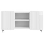 vidaXL Meuble TV 102 x 34 5 x 52 cm Blanc brillant Bois d'ingénierie
