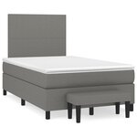 vidaXL Sommier à lattes de lit et matelas marron foncé 120x190cm tissu