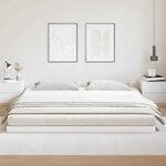 vidaXL Cadre de lit surélevé Blanc 200 x 220 cm Bois de pin massif