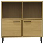 vidaXL Bibliothèque avec pieds en métal Marron 90x35x90 5 cm Bois OSLO