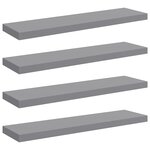 vidaXL Étagères murales flottantes 4 Pièces gris 90x23 5x3 8 cm MDF