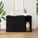 vidaXL Maison pour chat Noir 85 x 55 x 50 cm Bois d'ingénierie