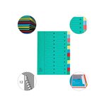 Trieur Extensible Harmonika Sans Élastique Fenêtres Imprimées 24 Compartiments - A4 - Vert - X 4 - Exacompta
