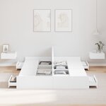 vidaXL Cadre de lit avec rangement avec tête de lit Blanc 140 x 190 cm