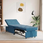 vidaXL Canapé-lit Bleu 67 x 194 x 38 cm Velours
