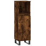 vidaXL Armoire de bain chêne fumé 30x30x100 cm bois d'ingénierie