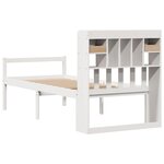 vidaXL Lit bibliothèque sans matelas blanc 90x190cm bois de pin massif