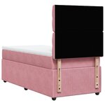 vidaXL Sommier à lattes de lit avec matelas Rose 100x200 cm Velours