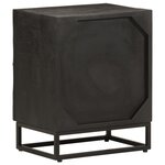 vidaXL Table de chevet noir 40x30x50 cm bois massif manguier et fer