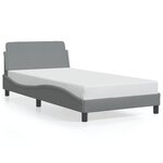 vidaXL Cadre de lit sans matelas gris clair 100x200 cm tissu