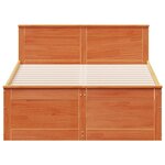 vidaXL Cadre de lit sans matelas avec tête de lit brun cire 135x190 cm