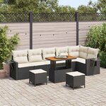 vidaXL Ensemble de canapé de jardin 9 Pièces Noir polyrotin