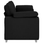 vidaXL Canapé avec coussin Noir 219 x 77 x 82 cm tissu