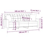 vidaXL Canapé 3 places avec oreillers cappuccino 180 cm similicuir