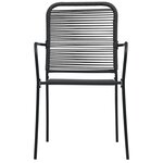 vidaXL Mobilier à dîner d'extérieur 7 Pièces Noir Verre et acier