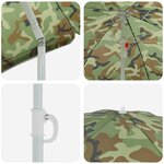 vidaXL Parasol de plage Vert 263 x 263 x 272 cm Polyester  Métal