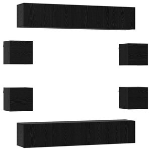 vidaXL Ensemble meuble TV 8 pc Chêne noir Bois d'ingénierie