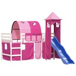 vidaXL Lit mezzanine enfants avec tour sans matelas rose 90x190 cm