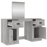 vidaXL Coiffeuse avec miroir sonoma gris 130x50x132 5 cm