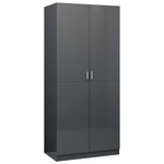 vidaXL Garde-robe Gris brillant 90x52x200 cm Aggloméré