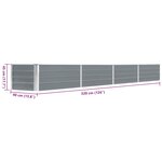 vidaXL Lit surélevé de jardin Acier galvanisé 320x40x45 cm Gris